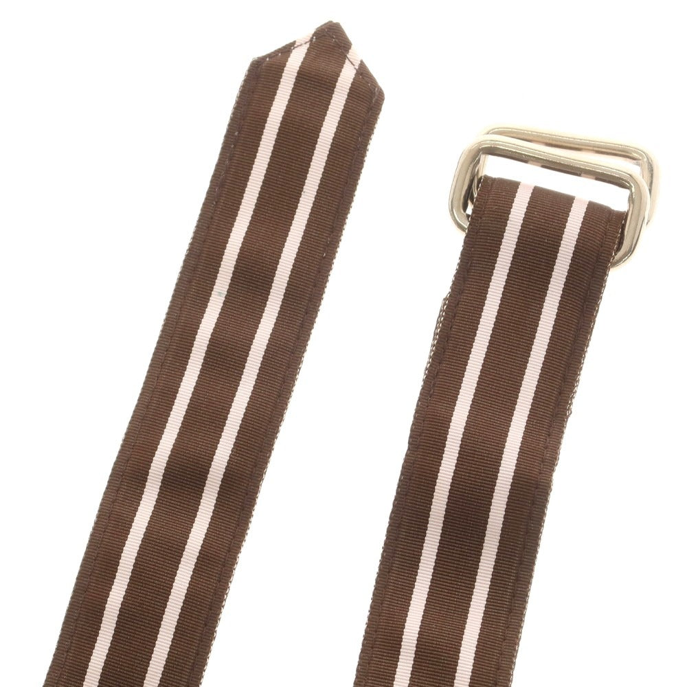 【中古】バロンズハンター BARRONS HUNTER ナイロン系 ダブルリング リボンベルト ブラウンxライトピンク【 L 】【 状態ランクB 】【 メンズ 】