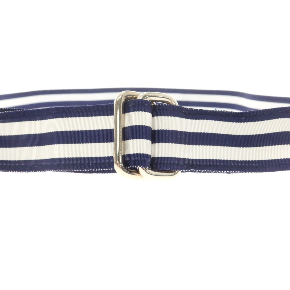 【中古】バロンズハンター BARRONS HUNTER ナイロン系 ダブルリング リボンベルト ネイビーxホワイト【 L 】【 状態ランクB 】【 メンズ 】