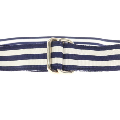 【中古】バロンズハンター BARRONS HUNTER ナイロン系 ダブルリング リボンベルト ネイビーxホワイト【 L 】【 状態ランクB 】【 メンズ 】