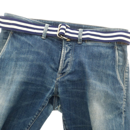 【中古】バロンズハンター BARRONS HUNTER ナイロン系 ダブルリング リボンベルト ネイビーxホワイト【 L 】【 状態ランクB 】【 メンズ 】