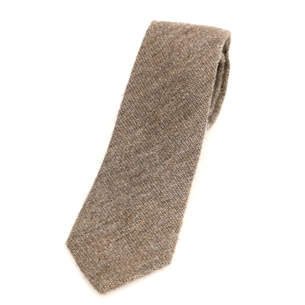 【中古】ガリエニ GALLIENI ウールシルク 無地ネクタイ アッシュブラウン系【 状態ランクB 】【 メンズ 】