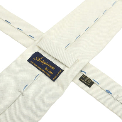 【中古】アルティジャナーレ Artigianale シルクコットン 無地ネクタイ オフホワイト【 状態ランクC 】【 メンズ 】