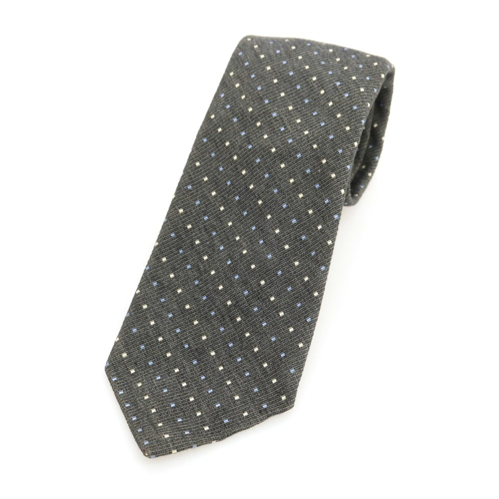 【中古】ファットーリ Fattori コットンシルク ドット柄ネクタイ グレー【 状態ランクB 】【 メンズ 】