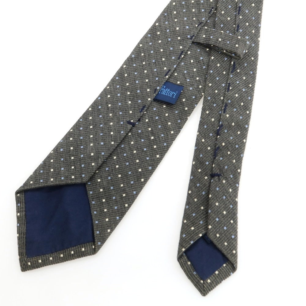 【中古】ファットーリ Fattori コットンシルク ドット柄ネクタイ グレー【 状態ランクB 】【 メンズ 】