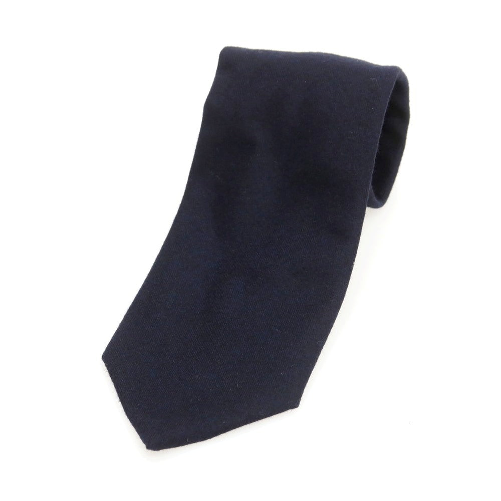 【中古】イタルスタイル ITAL STYLE ウール 無地ネクタイ ネイビー【 状態ランクC 】【 メンズ 】