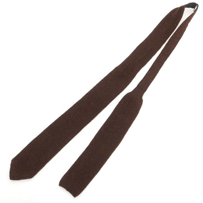 【中古】トラサルディ TRUSSARDI シルク系 剣先型 ニットタイ ネクタイ ブラウン【 状態ランクB 】【 メンズ 】
