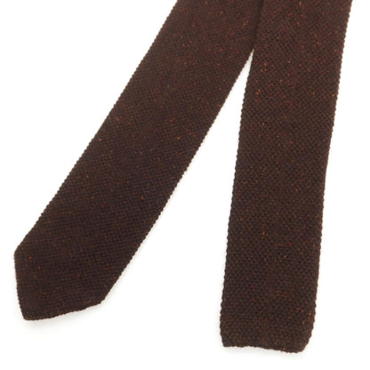 【中古】トラサルディ TRUSSARDI シルク系 剣先型 ニットタイ ネクタイ ブラウン【 状態ランクB 】【 メンズ 】