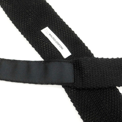 【中古】マウログリフォーニ Mauro Grifoni コットン ニットタイ ネクタイ ブラック【 状態ランクB 】【 メンズ 】