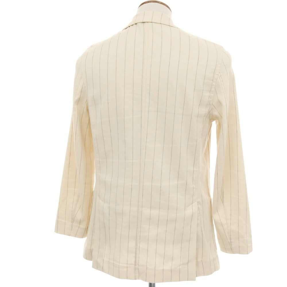 【中古】チルコロ1901 CIRCOLO 1901 リネンコットン ストライプ カジュアルジャケット クリーム【サイズ48】【 状態ランクB 】【 メンズ 】