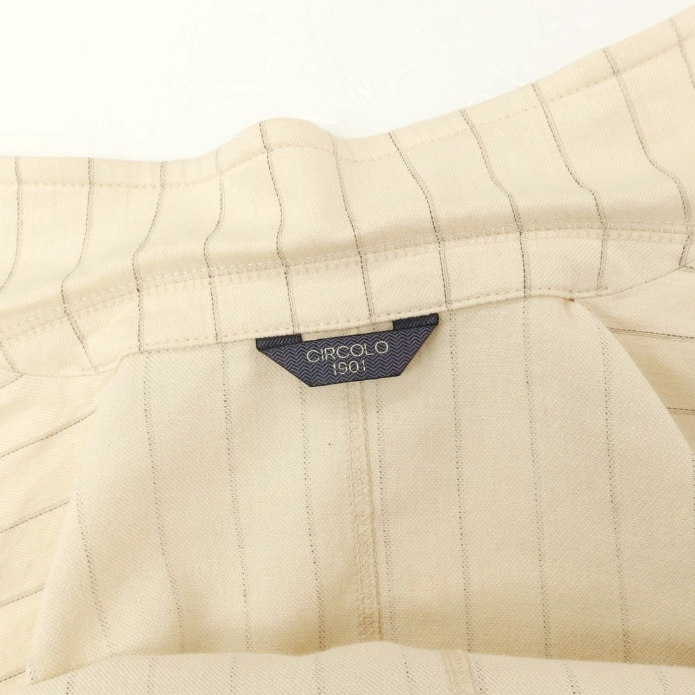 【中古】チルコロ1901 CIRCOLO 1901 リネンコットン ストライプ カジュアルジャケット クリーム【サイズ48】【 状態ランクB 】【 メンズ 】