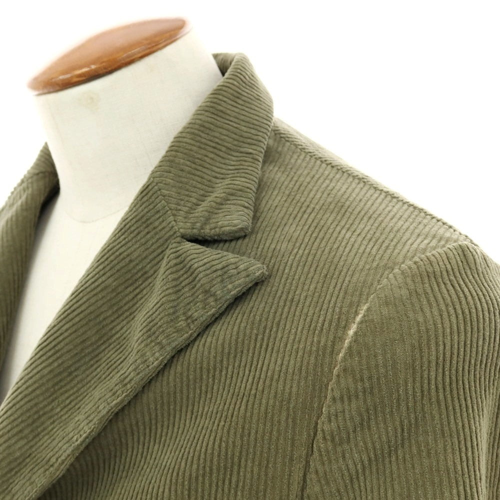 【中古】バグッタ Bagutta ストレッチ コットン コーデュロイ ダブル6B カジュアルジャケット オリーブ【 46 】【 状態ランクB 】【 メンズ 】