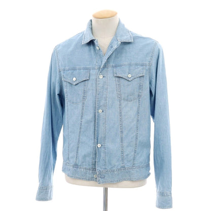 【中古】バグッタ Bagutta SHACKET シャンブレーコットン シャツブルゾン ライトブルー【 S 】【 状態ランクB 】【 メンズ 】