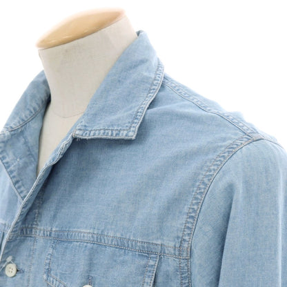 【中古】バグッタ Bagutta SHACKET シャンブレーコットン シャツブルゾン ライトブルー【 S 】【 状態ランクB 】【 メンズ 】