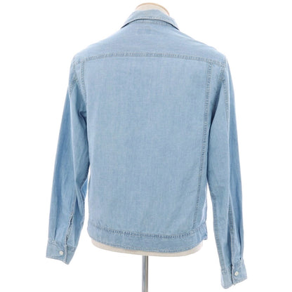 【中古】バグッタ Bagutta SHACKET シャンブレーコットン シャツブルゾン ライトブルー【 S 】【 状態ランクB 】【 メンズ 】