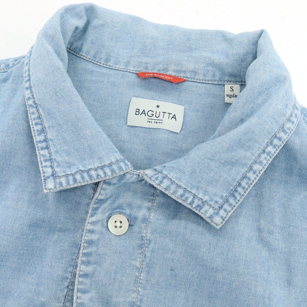 【中古】バグッタ Bagutta SHACKET シャンブレーコットン シャツブルゾン ライトブルー【 S 】【 状態ランクB 】【 メンズ 】