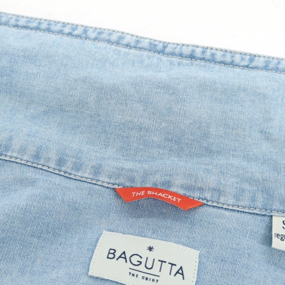 【中古】バグッタ Bagutta SHACKET シャンブレーコットン シャツブルゾン ライトブルー【 S 】【 状態ランクB 】【 メンズ 】