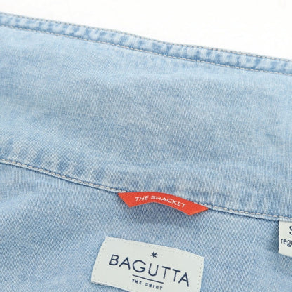 【中古】バグッタ Bagutta SHACKET シャンブレーコットン シャツブルゾン ライトブルー【 S 】【 状態ランクB 】【 メンズ 】