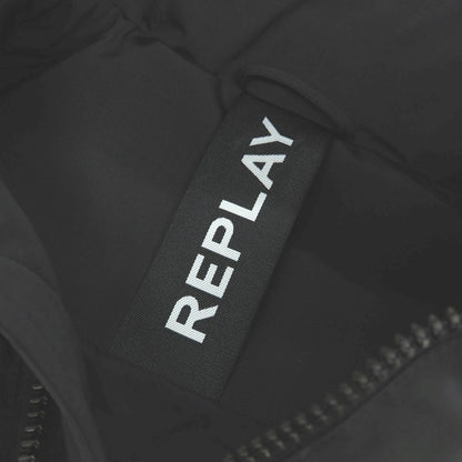 【中古】リプレイ REPLAY ポリエステル フーデッド 中綿ベスト ブルゾン ブラック【 S 】【 状態ランクB 】【 メンズ 】