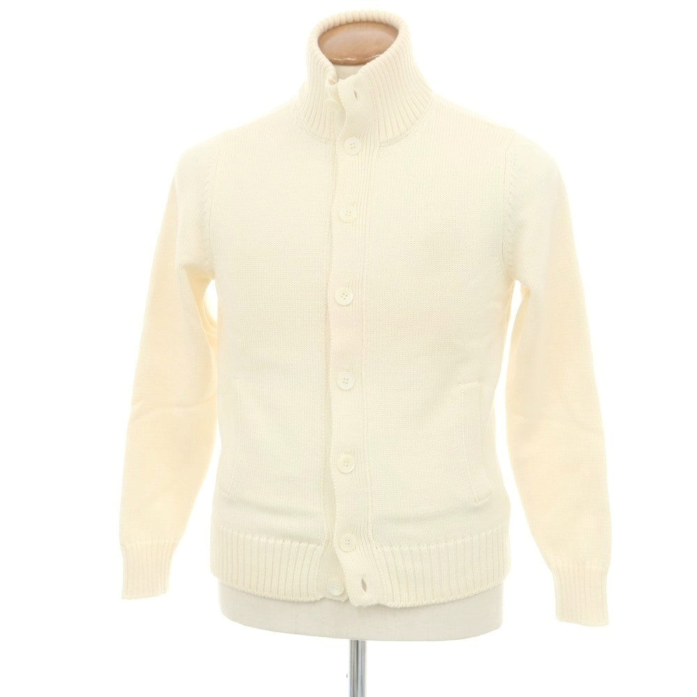 【中古】ザノーネ ZANONE CHIOTO キョート ミドルゲージ ウール スタンドカラー カーディガン アイボリー【 サイズ46 】【 状態ランクC 】【 メンズ 】 [APD]