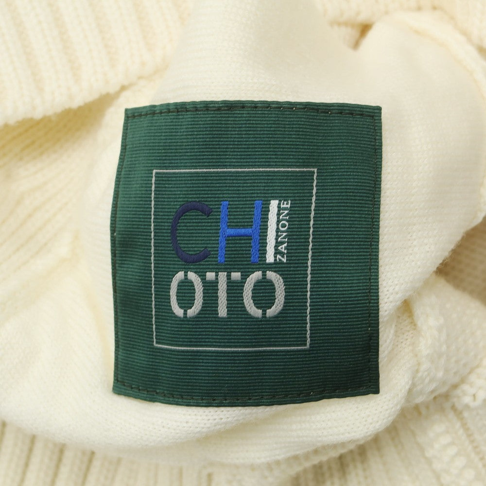 【中古】ザノーネ ZANONE CHIOTO キョート ミドルゲージ ウール スタンドカラー カーディガン アイボリー【 サイズ46 】【 状態ランクC 】【 メンズ 】 [APD]