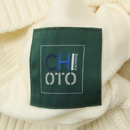 【中古】ザノーネ ZANONE CHIOTO キョート ミドルゲージ ウール スタンドカラー カーディガン アイボリー【 46 】【 状態ランクC 】【 メンズ 】