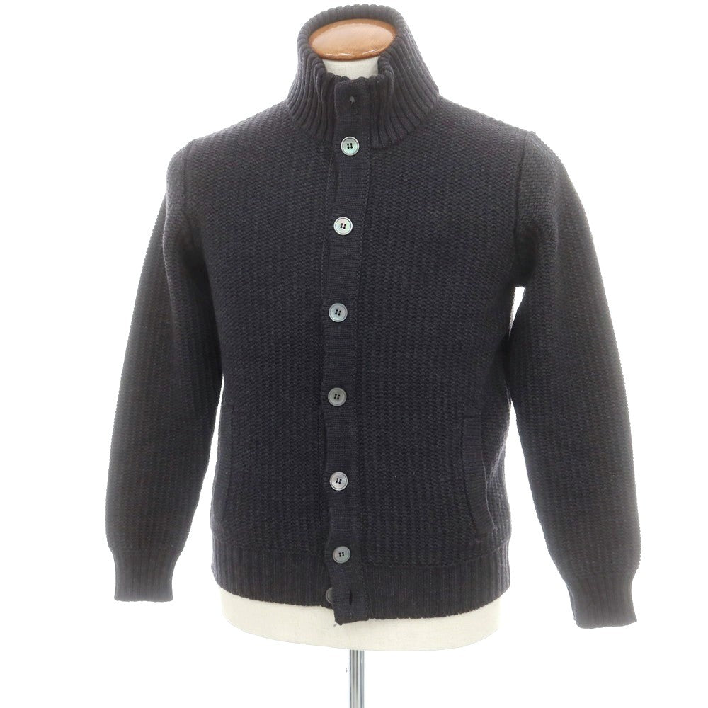 【中古】ザノーネ ZANONE CHIOTO キョート ミドルゲージ ウール スタンドカラー カーディガン ダークグレイッシュネイビー【 46 】【 状態ランクB 】【 メンズ 】