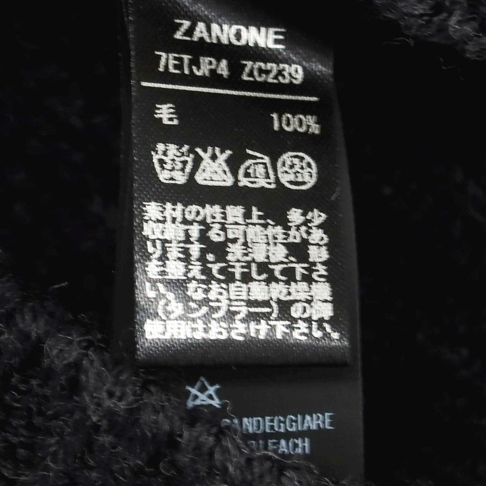 【中古】ザノーネ ZANONE CHIOTO キョート ミドルゲージ ウール スタンドカラー カーディガン ダークグレイッシュネイビー【 46 】【 状態ランクB 】【 メンズ 】