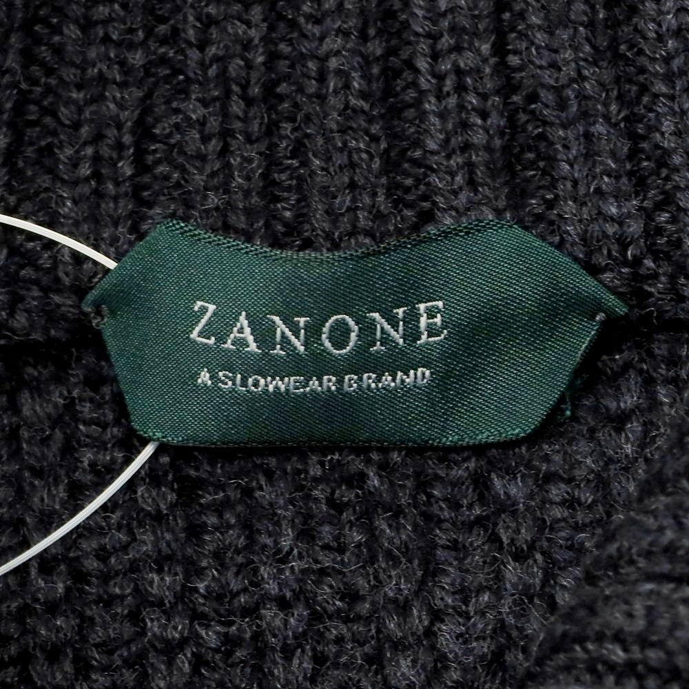 【中古】ザノーネ ZANONE CHIOTO キョート ミドルゲージ ウール スタンドカラー カーディガン ダークグレイッシュネイビー【 46 】【 状態ランクB 】【 メンズ 】