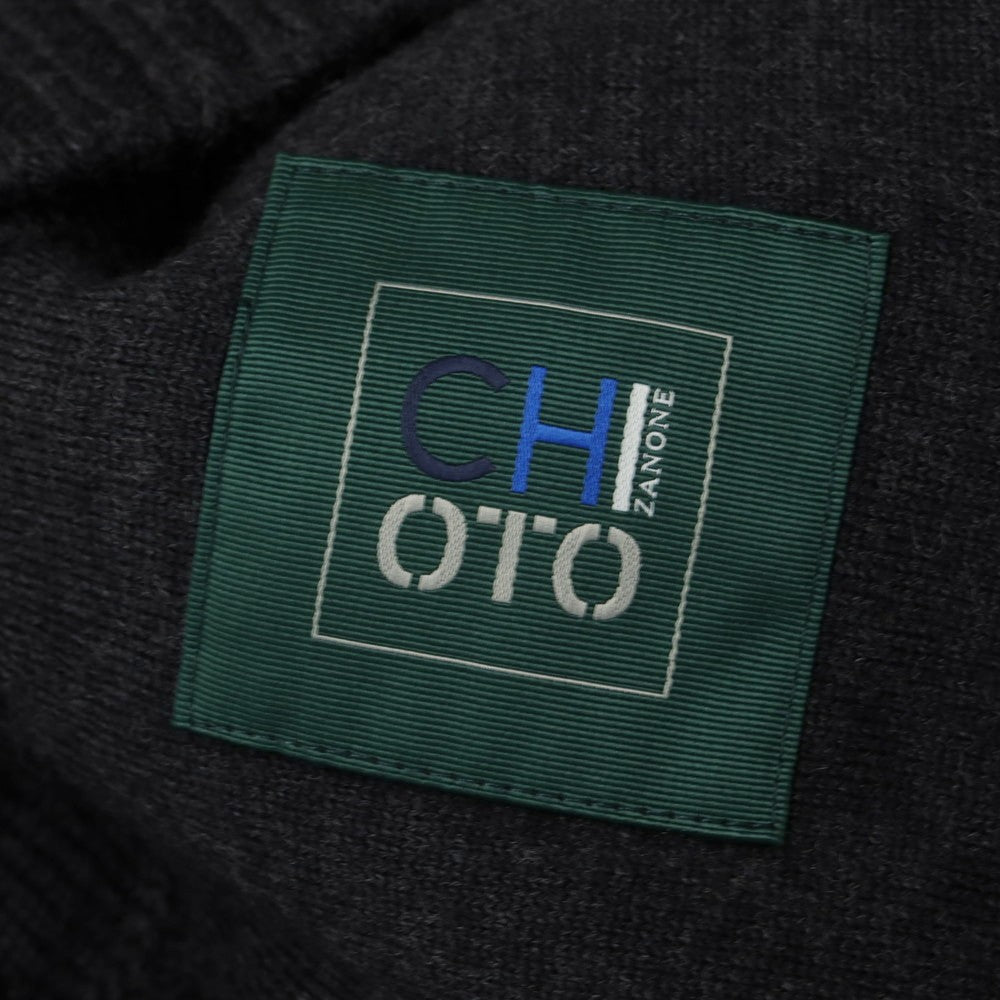 【中古】ザノーネ ZANONE CHIOTO キョート ミドルゲージ ウール スタンドカラー カーディガン ダークグレイッシュネイビー【 46 】【 状態ランクB 】【 メンズ 】