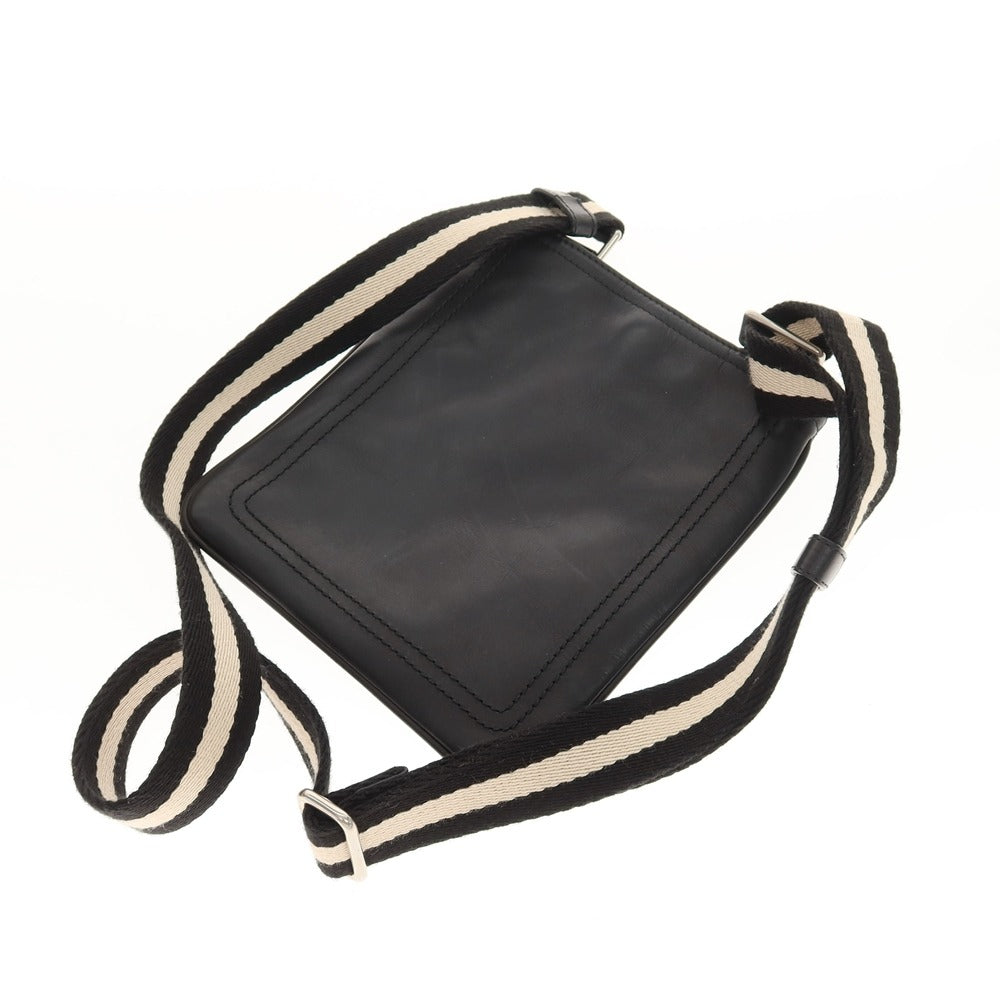 【中古】バリー BALLY レザー ショルダーバッグ ブラック【 状態ランクB 】【 メンズ 】