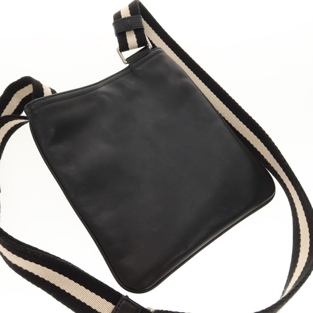 【中古】バリー BALLY レザー ショルダーバッグ ブラック【 状態ランクB 】【 メンズ 】