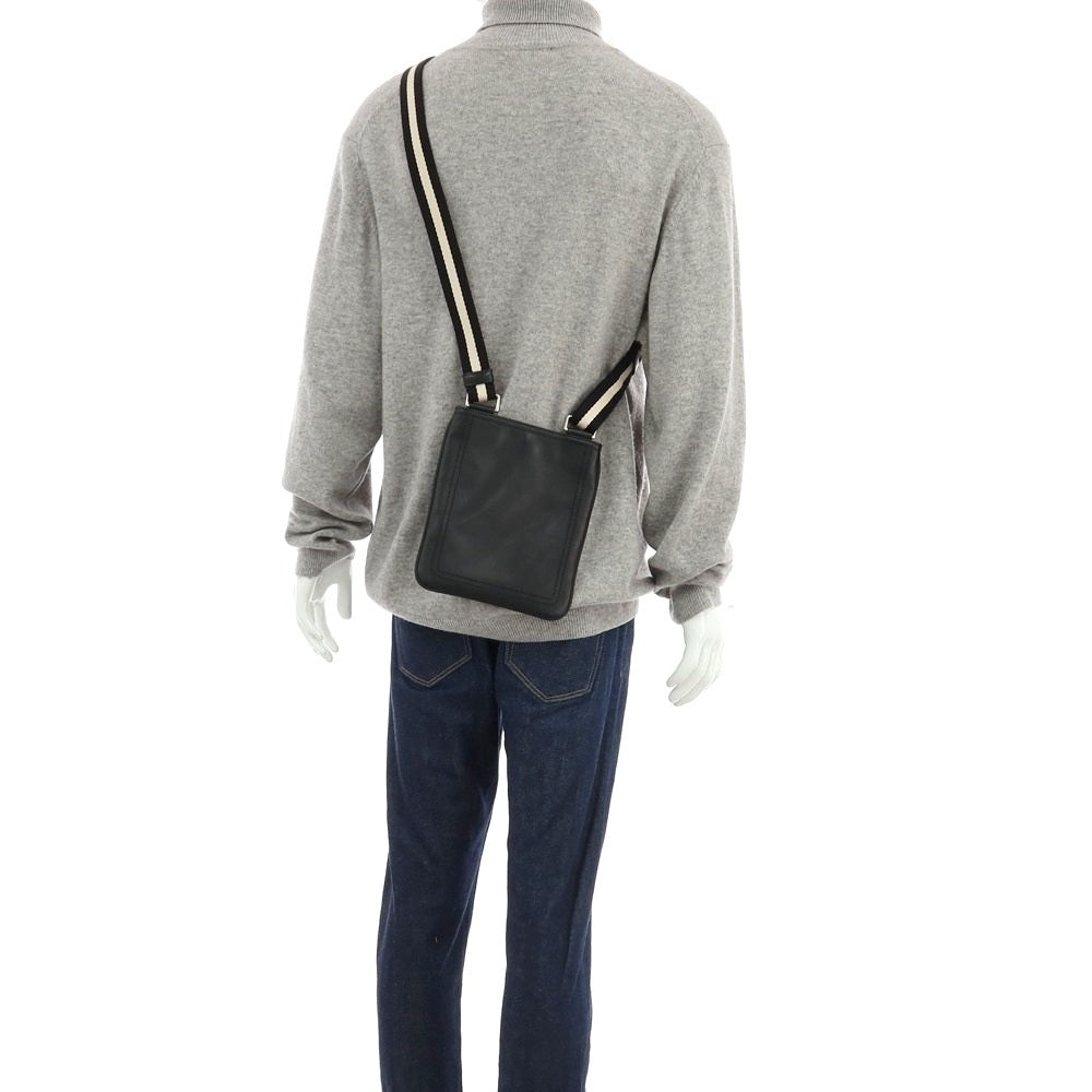 【中古】バリー BALLY レザー ショルダーバッグ ブラック【 状態ランクB 】【 メンズ 】