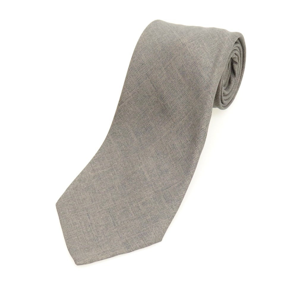 【中古】フモーザ Fumoza プリント シルク セッテピエゲ 無地ネクタイ グレー【 状態ランクB 】【 メンズ 】