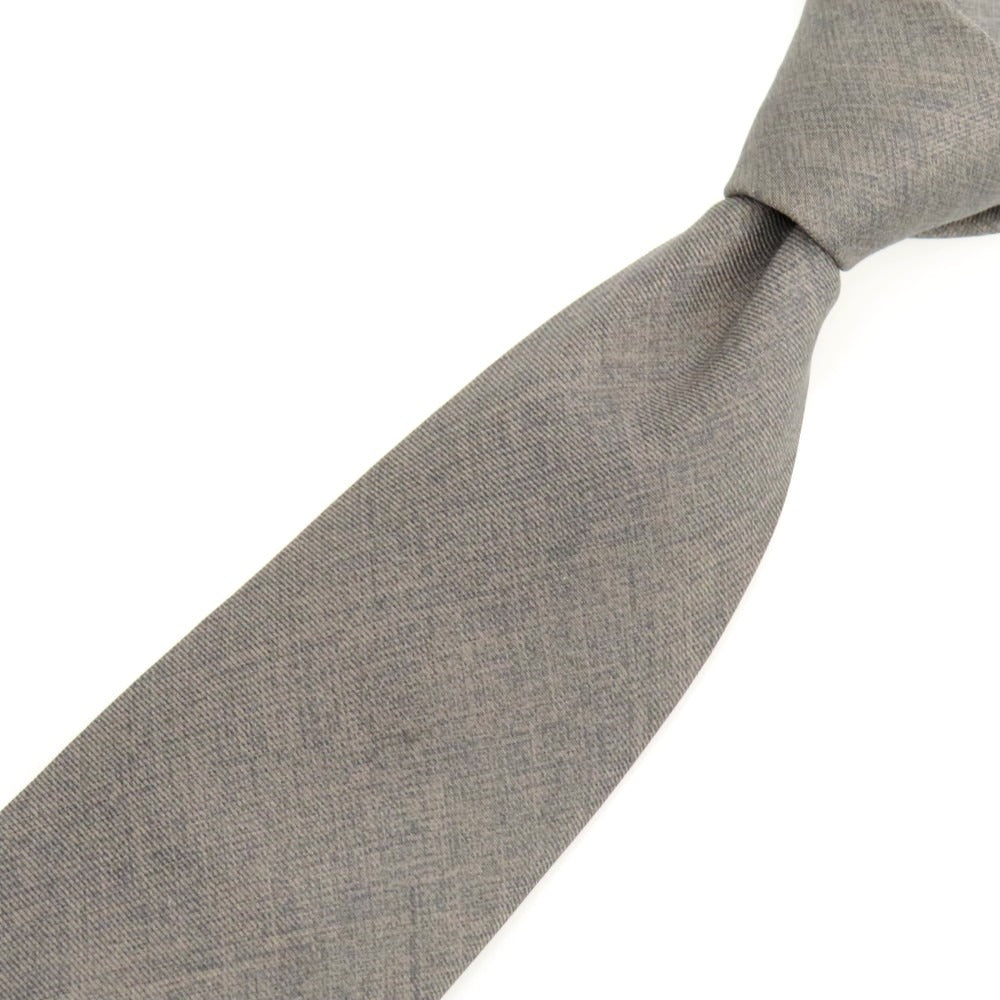 【中古】フモーザ Fumoza プリント シルク セッテピエゲ 無地ネクタイ グレー【 状態ランクB 】【 メンズ 】