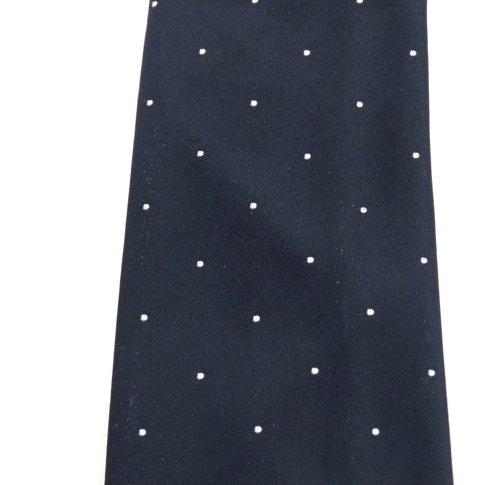 【中古】タイユアタイ TIE YOUR TIE シルク系 セッテピエゲ ドット柄ネクタイ ネイビーxホワイト【 状態ランクB 】【 メンズ 】