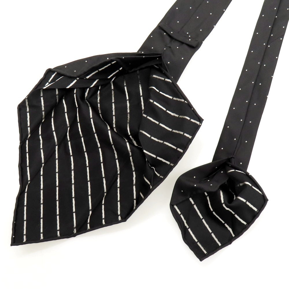 【中古】タイユアタイ TIE YOUR TIE シルク系 セッテピエゲ ドット柄ネクタイ ブラック【 状態ランクB 】【 メンズ 】