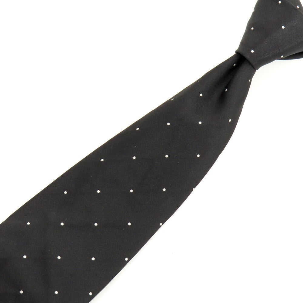 【中古】タイユアタイ TIE YOUR TIE シルク系 セッテピエゲ ドット柄ネクタイ ブラック【 状態ランクB 】【 メンズ 】
