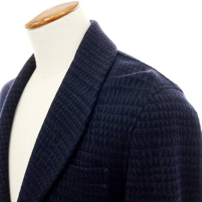 【中古】ザ ジジ THE GIGI コットンウールジャージー カジュアルジャケット ネイビーxグリーン【サイズ46】【 状態ランクB 】【 メンズ 】