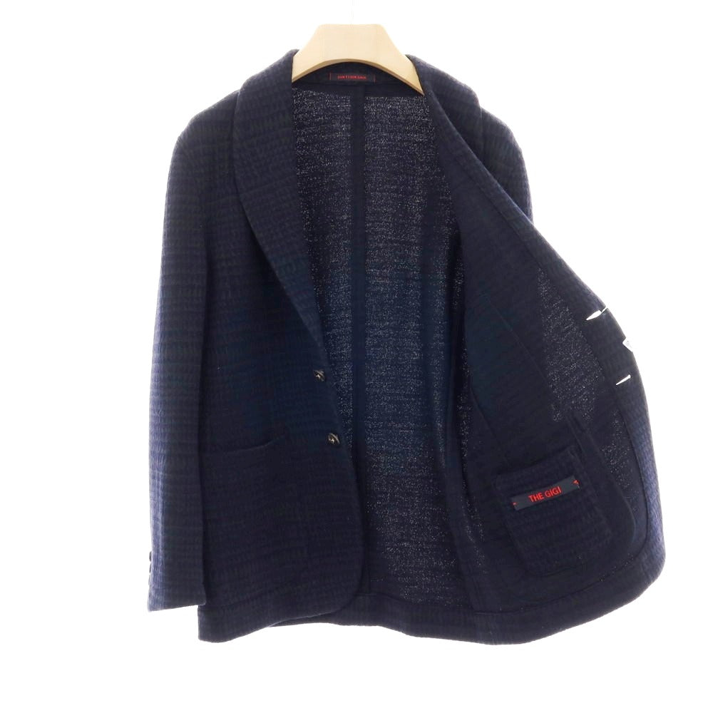 【中古】ザ ジジ THE GIGI コットンウールジャージー カジュアルジャケット ネイビーxグリーン【サイズ46】【 状態ランクB 】【 メンズ 】