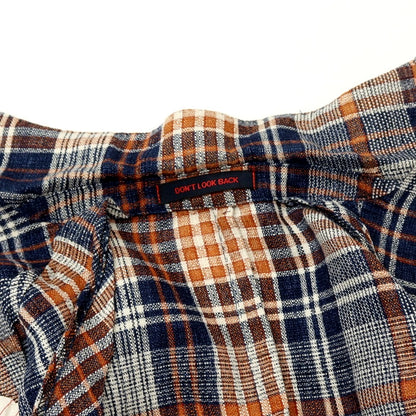 【中古】ザ ジジ THE GIGI リネンコットン チェック テーラードジャケット ネイビーxオレンジ【サイズ44】【 状態ランクB 】【 メンズ 】