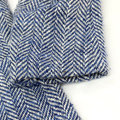 【中古】エルネスト ernesto GFB シルクコットン ヘリンボーン 2B カジュアルジャケット ネイビーxホワイト【サイズ48】【 状態ランクB 】【 メンズ 】