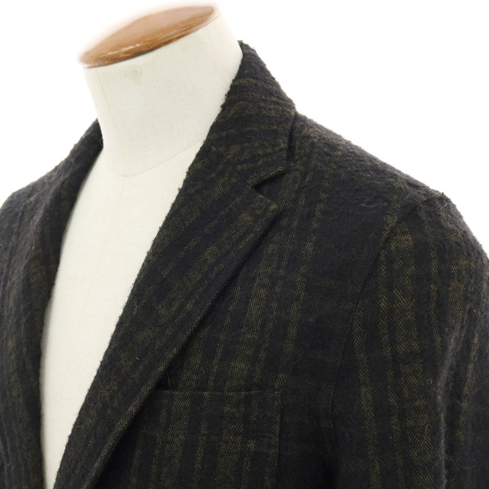 【中古】アルテア Altea COPPER ウール混レーヨンナイロン チェック 2B カジュアルジャケット オリーブxブラック【 M 】【 状態ランクC 】【 メンズ 】