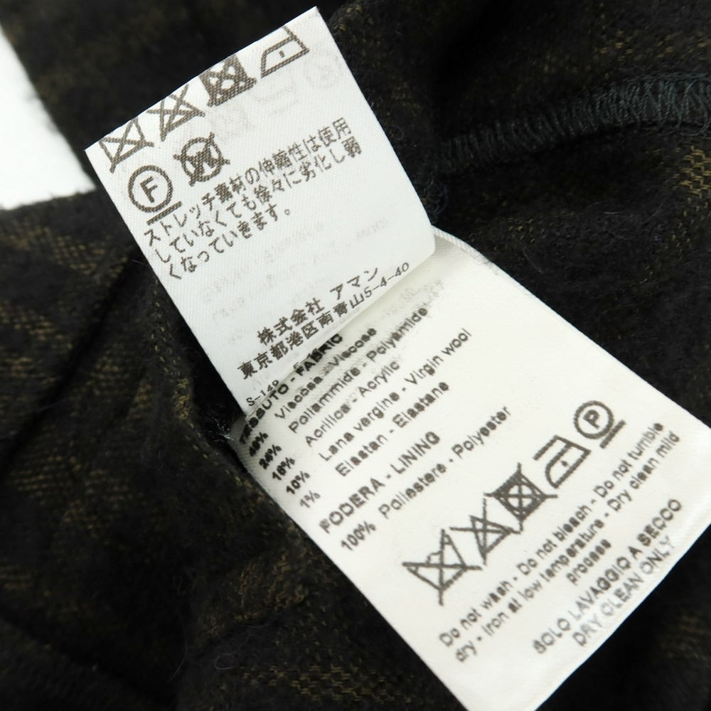 【中古】アルテア Altea COPPER ウール混レーヨンナイロン チェック 2B カジュアルジャケット オリーブxブラック【 M 】【 状態ランクC 】【 メンズ 】