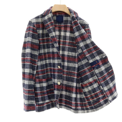 【中古】アルテア Altea COPPER ストレッチ コットンアクリルナイロン チェック 2B カジュアルジャケット ネイビーxレッド【サイズM】【 状態ランクB 】【 メンズ 】
