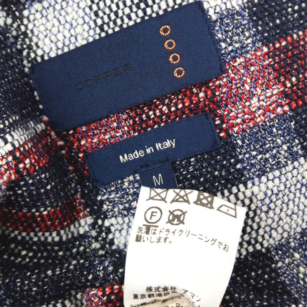 【中古】アルテア Altea COPPER ストレッチ コットンアクリルナイロン チェック 2B カジュアルジャケット ネイビーxレッド【サイズM】【 状態ランクB 】【 メンズ 】
