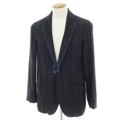 【中古】アルテア Altea COPPER ウール混レーヨンナイロン チェック 2B カジュアルジャケット ブラックxネイビー【 L 】【 状態ランクC 】【 メンズ 】