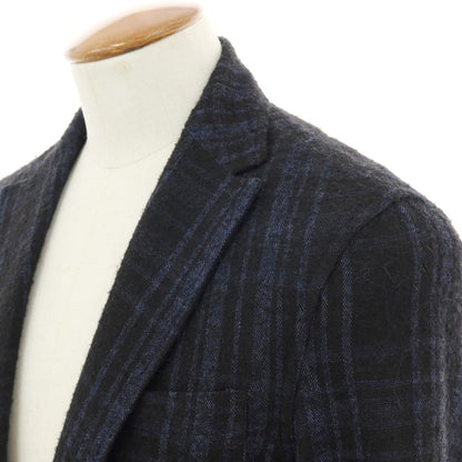 【中古】アルテア Altea COPPER ウール混レーヨンナイロン チェック 2B カジュアルジャケット ブラックxネイビー【 L 】【 状態ランクC 】【 メンズ 】