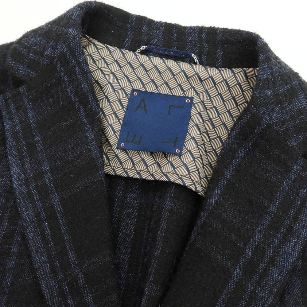 【中古】アルテア Altea COPPER ウール混レーヨンナイロン チェック 2B カジュアルジャケット ブラックxネイビー【 L 】【 状態ランクC 】【 メンズ 】