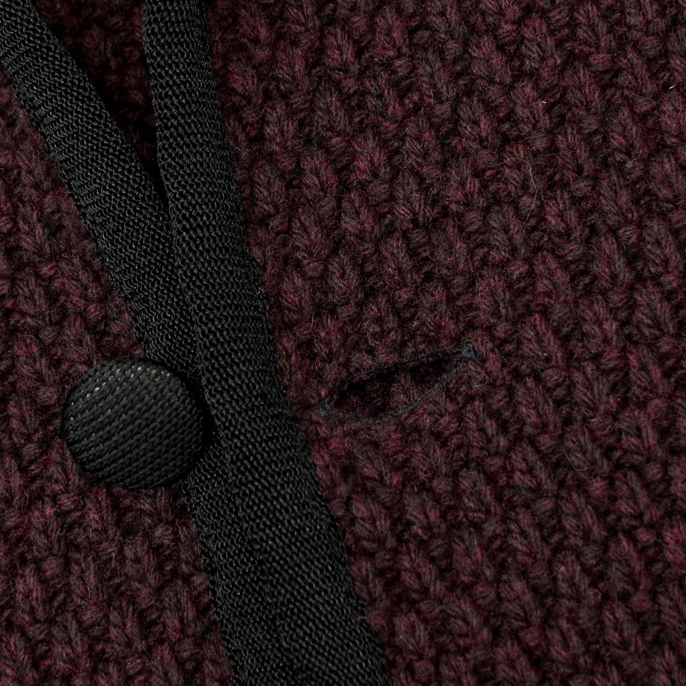 【中古】ラルディーニ LARDINI ミドルゲージ ウール ショールカラー ニットジャケット ダークパープル【 M 】【 状態ランクB 】【 メンズ 】