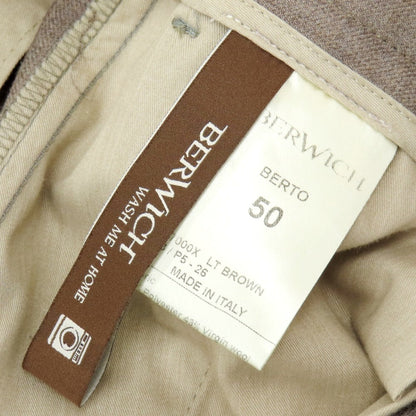 【中古】ベルウィッチ BERWICH ストレッチ ポリエステルウール イージースラックスパンツ トープ【 50 】【 状態ランクC 】【 メンズ 】